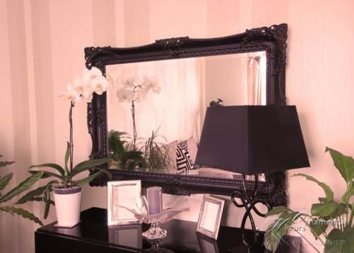 {French Style Black Mirror from Ornamental Mirrors Limited