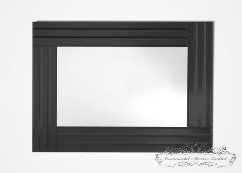 Triple Edge Black Glass Mirror