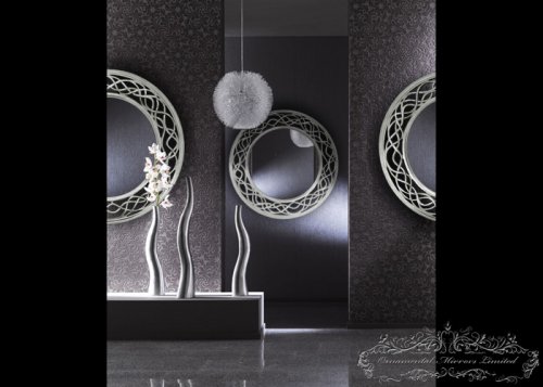Waves and Circle round silver mirrors